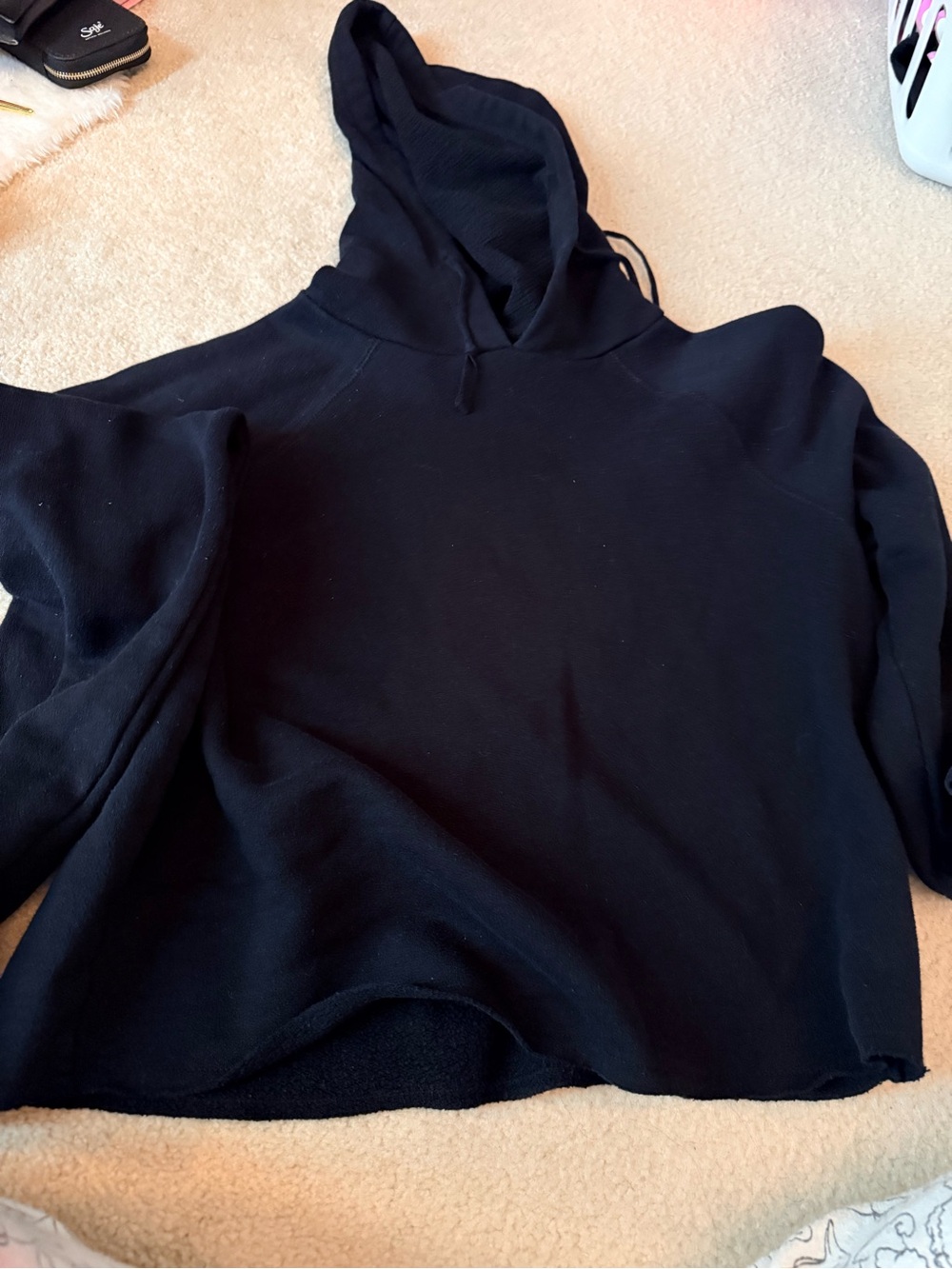 Brunette The Label Black Cropped Hoodie